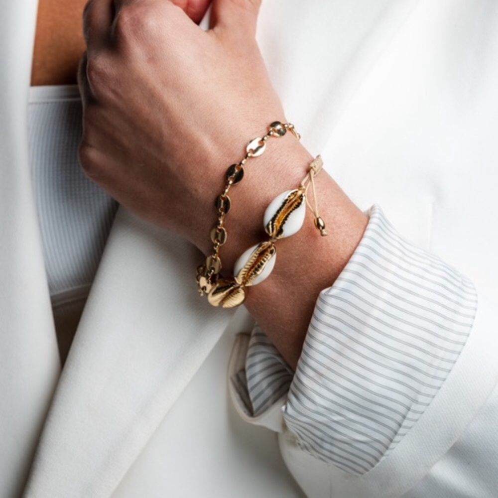 Gold Cowrie Shell Bracelet